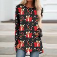 thumbnail image 1 of Puntoco Mujeres Casual Manga Larga Cuello Redondo tops Blusa Suelta Navidad Impreso Camisas Puntoco Puntoco-28, 1 of 5