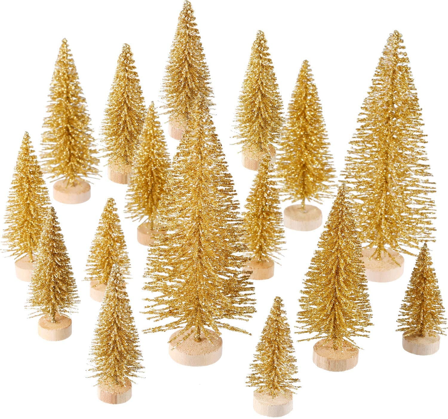 Mini Pine Trees for Crafts Miniature Christmas Tree with Snow S: 2.36in.  3Pcs
