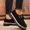 Black, variant on Women's British Style Loafers, Suede Chunky Platform Shoes, Casual Buckle Strap Slip On Loafers, Plus Size Comfortable Low Heel Dress Shoes for Fall Daily Wear