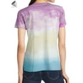 thumbnail image 4 of PULLIMORE Womens Tie Dye Gradient Short Sleeve T-shirt Crew Neck Summer Top Plus Size Tee Shirts (L, Pink), 4 of 9