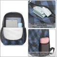 thumbnail image 4 of Blue and Black Checkered Pattern 17" School Backpacks for Teens,Waterproof Oxford Fabric,S-Shape Padded Straps for School,Travel,Hiking,Camping, 4 of 6