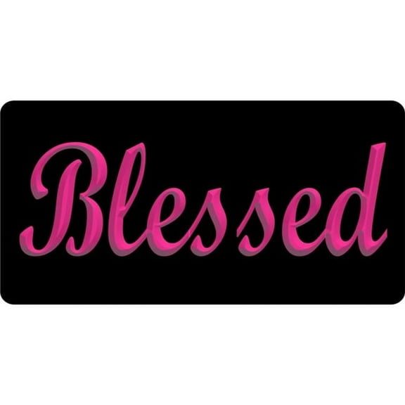 Blessed 3D Hot Pink Photo License Plate