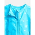 thumbnail image 2 of Wonder Nation Girls Zip Rash Guard Swimsuit with Short Sleeves, Sizes 4-16, 2 of 3