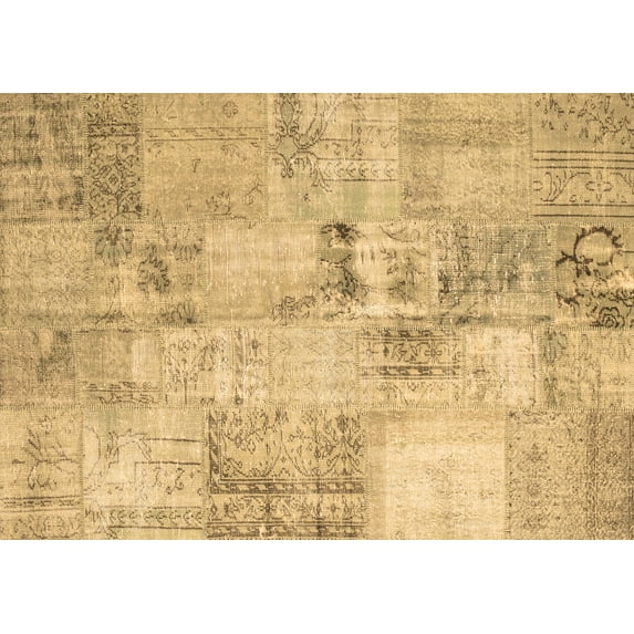 Ahgly Company Indoor Rectangle Patchwork Brown Transitional Area Rugs, 7' x 10'