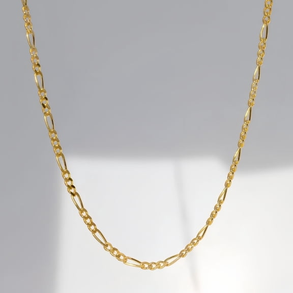 14k Real Yellow Gold Polished Figaro Link 4mm Chain Necklace (16")