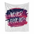 thumbnail image 1 of Fitness Soft Flannel Fleece Throw Blanket, Watercolor Blot Brushstrokes with Text Encouraging Approach, Cozy Plush for Indoor and Outdoor Use, 60" x 80", Fuchsia Indigo White, by Ambesonne, 1 of 6