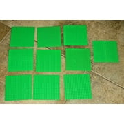 Lego Set of 10 - 16x16 dot (5 inch by 5 inch) thin building baseplate light Green Friends 6098 Grass