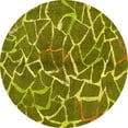 thumbnail image 1 of Ahgly Company Indoor Round Abstract Yellow Modern Area Rugs, 4' Round, 1 of 4
