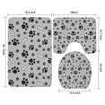 thumbnail image 3 of Paw Prints and Bones Bathroom Rugs Sets 3 Piece,Toilet Cover Set,Absorbent Non Slip Bathroom Mats Sets with U-Shaped Contour Rug Toilet Rug Set, 3 of 5