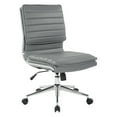 thumbnail image 2 of Armless Mid Back Manager's Faux Leather Chair in Charcoal with Chrome Base, 2 of 5