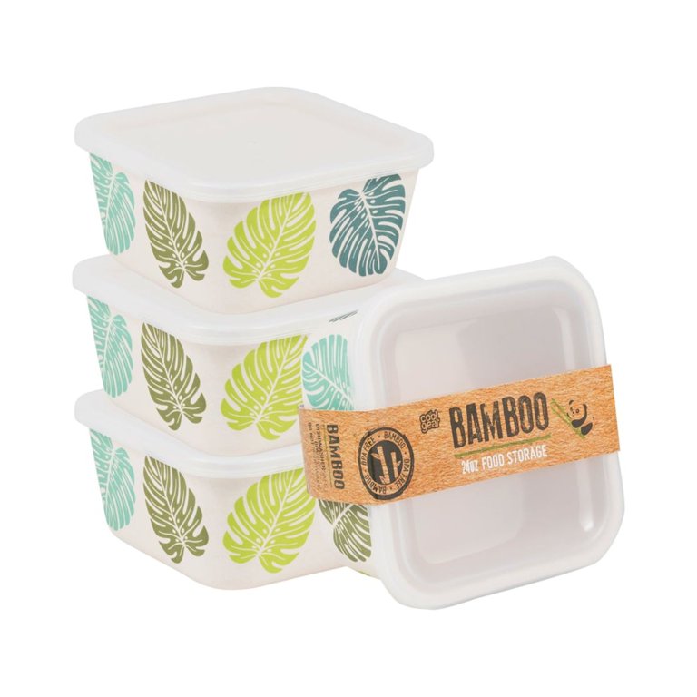 AZIDWERYQ 4pcs Bamboo Kitchen Cereal Containers, 9x7x7 Inch