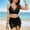 Black, variant on BOBOGOJP Womens High Waisted Bikini Sets Tummy Control Swimsuits Curvy Mesh Swim Skirt Dark Green for Size XL