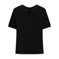thumbnail image 3 of Yubnlvae Loose Button Women's Shirt - Solid Color Casual Sleeve Collar Black M, 3 of 7