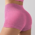 thumbnail image 4 of High Waist Yoga Shorts High Waist Yoga Shorts cotton yoga pants foldover yoga pants For Lifting Workout Fitness Running Compression Athletic Shorts Neon Shorts Bike Short (Pink,M), 4 of 5
