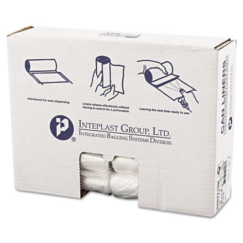 High-Density Interleaved Commercial Can Liners, 30 Gal, 10 Microns, 30" X 37", Clear, 500/carton | Bundle of 5 Cartons