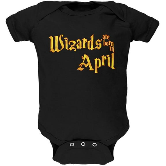Wizards are born in April Soft Baby One Piece Black 18-24 M