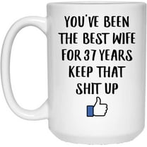 37 Year Anniversary Wedding Gifts For Her 37th Yr Together Celebration Present For Wife Christmas 2022 Gifts Coffee Mug White 15 Oz