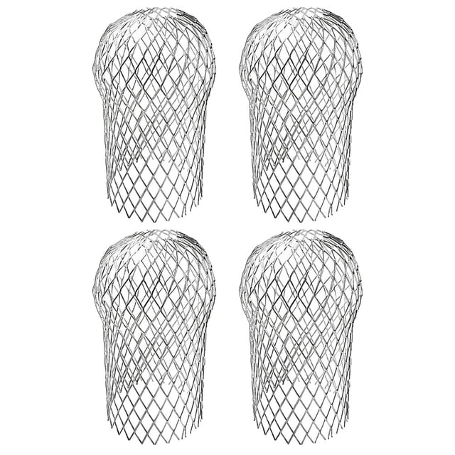 OULII Silver Aluminum Gutter Guard Screen AntiBlocking Filter for Home Use Easy Installation 4pcs