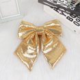 thumbnail image 6 of Btomtd 9.84"x9.84" Sequined Glitter Bow for Christmas Tree Accessories and Wreath Decoration Door Window Hangings Party Ornaments and Festive Bows Displays, Gold, 6 of 6