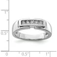 thumbnail image 5 of Sterling Silver Rhodium Plated Men's Polished Diam. Ring (Size 11) Made In India qr6466-11, 5 of 6
