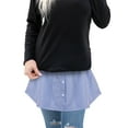 thumbnail image 5 of Deago Shirt Extender for Women Adjustable Layering Fake Top Lower Sweep Shirt Half Length Mini Skirt (Blue-White Stripes, XL), 5 of 8