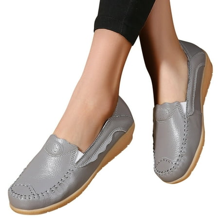 

Women Shoes Fashion Womens Breathable Lace Up Shoes Flats Casual Shoes Grey 7.5
