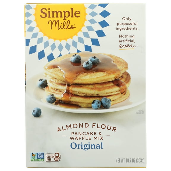 Pack of 6, Simple Mills Original Almond Flour Pancake & Waffle Mix, 10.7 oz