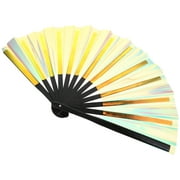 Solid-color Hand Folding Fan Chinese Style Performance Hand Fan Portable Iridescent Hand Fan
