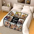 thumbnail image 5 of Personalized Collage Throw Blanket with Photo Text, Customized Picture Collage Throw Blanket for Birthday Customized Picture Bed Blanket for Boyfriend Girlfriend Anniversary Blankets, 5 of 5