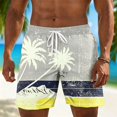 thumbnail image 2 of XFeng Men's 2 in 1 Swim Trunks, Print Board Shorts with Compression Liner, Quick Dry Beach Swim Shorts with Pockets, 2 of 4