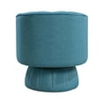 thumbnail image 6 of Modern Luxury Velvet Swivel Barrel Accent Chair, Comfortable Upholstered Armchair with Channel Stitching, 360° Swivel for Living Room Bedroom, 6 of 7