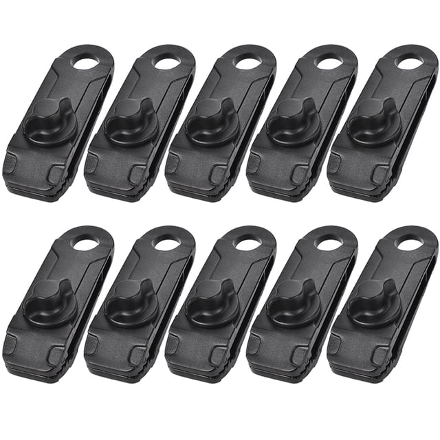 Clip Tiburón Carpa Camping 10 piezas para tienda de campaña al aire libre, clips de tiburón de fijación reutilizables, hebilla de cuerda (negro) Tmvgtek Para Estrenar