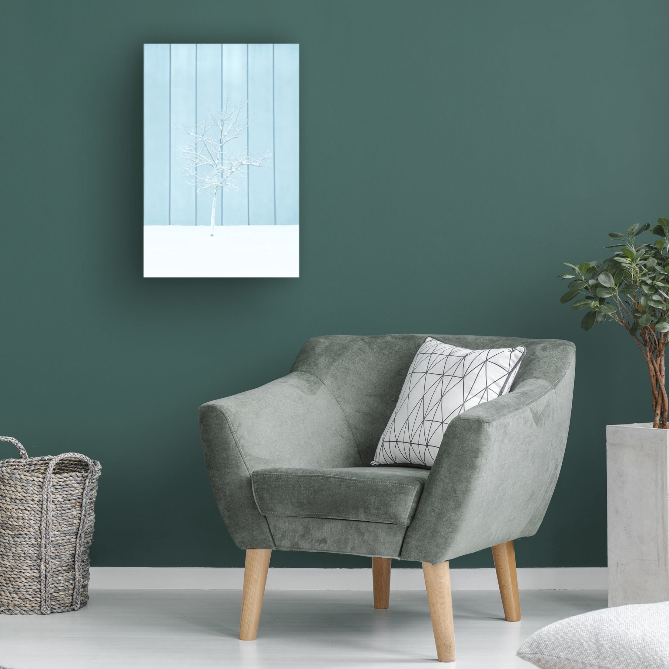 Trademark Fine Art Yanny Liu A Lonely Snow Tree Canvas Wall Art
