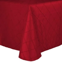 Ultimate Textile (2 Pack) Embroidered Pintuck Taffeta 60 x 84-Inch Oval Tablecloth Holiday Red