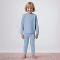 thumbnail image 2 of Caqnni Toddler Girls Clothes Winter Warm Long Sleeve Tops Long Pants Suit Kids Soft Cotton Fall Outfits 2Pcs Set Sleepwear Pajamas(Blue,7-8 Years), 2 of 6