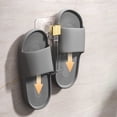 thumbnail image 3 of Wall-Mounted Slipper Rack with Adhesive Installation, No Drill Bathroom Organizer for Shoes and Sandals, Compact Plastic Design for Space-Saving Storage, 3 of 6