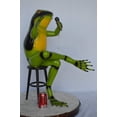 thumbnail image 3 of Nifao Comedic Green Frog bronze statue – Home Decor Sculpture, 25"L x 20"W x 30"H, 3 of 9