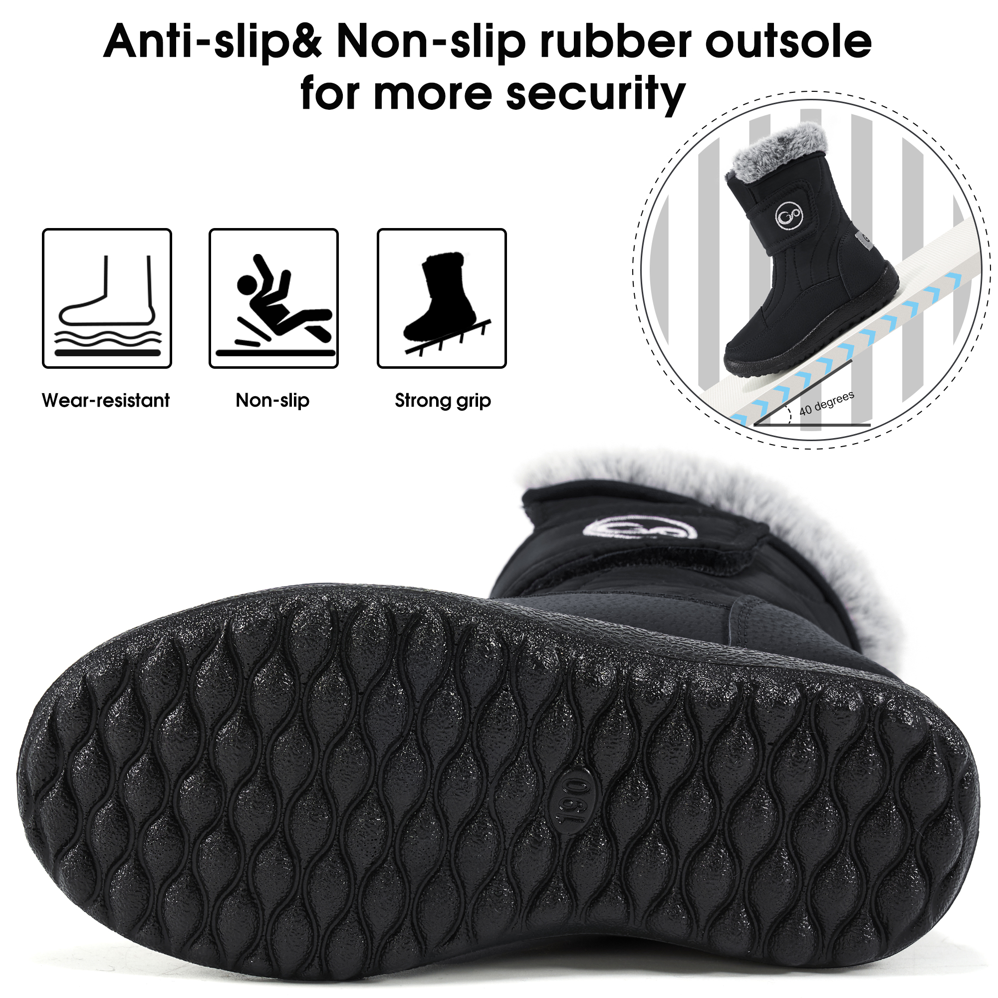 Ecetana Kids' Waterproof Snow Boots photo 4