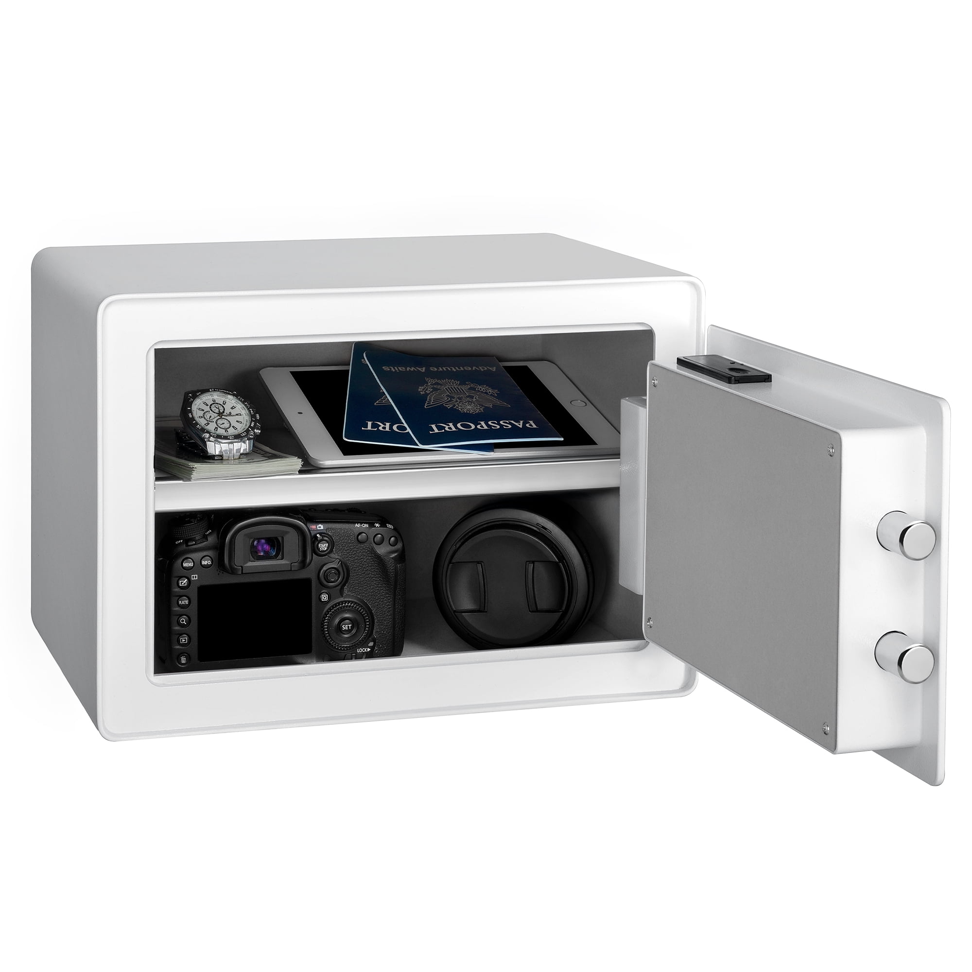 Pen + Gear Safes 0.57 CF with Electronic Lock, Backup Key, 1 Shelf, Carpeted Interior, White Model 44E50WW