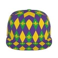 thumbnail image 2 of Gaeub Mardi Gras Flat Bill Snapback Hats Baseball Caps with Adjustable for Running Workouts and Outdoor Activities, 2 of 9