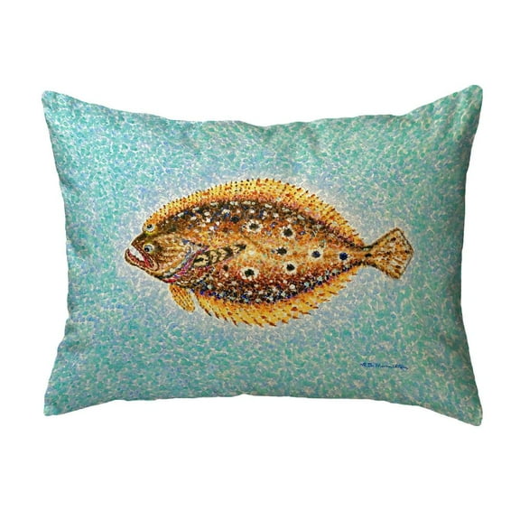 Betsy Drake Interiors Pointillist Flounder Small Noncorded Pillow 11x14