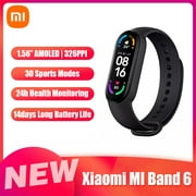 Xiaomi MI Band 6 Fitness Tracker , Smart Watch with SpO2 Monitor/30 Sports Modes/1.56 Inch AMOLED Screen Bracelet(Black)
