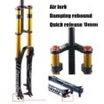 thumbnail image 4 of MZP MTB Bike Front Fork 26 27.5 29 Inch Double Shoulder Control Downhill Suspension DH Air Pressure Straight Tube Ultralight Bicycle Shock Absorber Rebound Adjust (Color : Gold, Size : 27.5 inch), 4 of 4