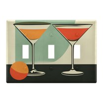 Yayeee Toggle Light Switch Wall Plate 3-Gang 6.37"x4.48" Decorative Outlet Cover, Red Glasses