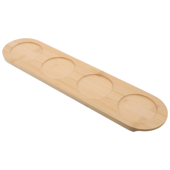 LIFKOME Beer Flight Holder Shot Board Serving Tray Khaki Rectangular with Hole Design for Adults 1Set