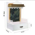 thumbnail image 4 of Wooden Temple For Home And Office / Temple With LED Lights / Table Top And Wall Hanging Mandir / Pooja Mandap / Textured Stone Finish Mandir, 4 of 4
