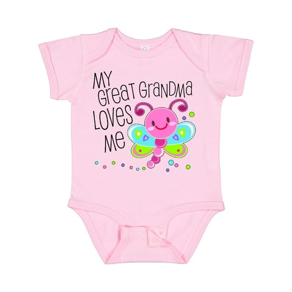 Inktastic My Great Grandma Loves Me Cute Dragonfly Boys or Girls Baby Bodysuit