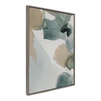 Kate and Laurel Sylvie Color Exploration I Framed Canvas Wall Art by Amy Lighthall, 28x38 Gray, Modern Abstract Soft Watercolor Art for Wall