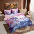 thumbnail image 2 of Erosebridal Chic Horse Twin Bedding Sets for Girls, Pink Cherry Blossoms Bedding Comforter Set, 2 of 6