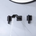 thumbnail image 3 of Two Handles Wall Mounted Bathroom Sink Faucet, Brass Three Hole Basin Faucet, Matte Black, 3 of 7